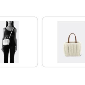 Themoirè ARIA RE-FUR MILK&BROWN Small Tote Crossbody Sherpa